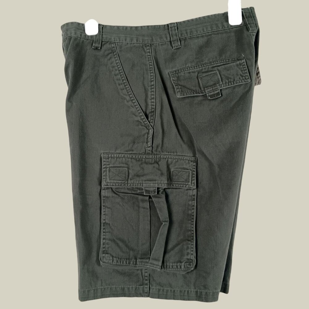 Cargo Shorts Mens 32 Olive Green Cotton Utility Multi Pocket Gorpcore Skater